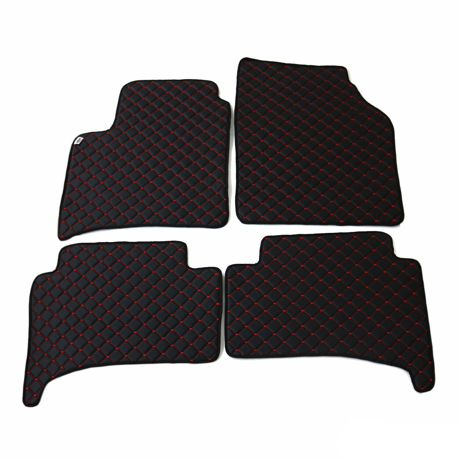 OMAC Auto-Fußmatten für Audi Q7 2006-2015 4LB Leder Kunstleder Schwarz 4x (4 St), für Audi Q7 4LB 2006-2015 Audi Q7 4LB 2006-2015, Antirutsch,Wasserfest,Einfache Installation