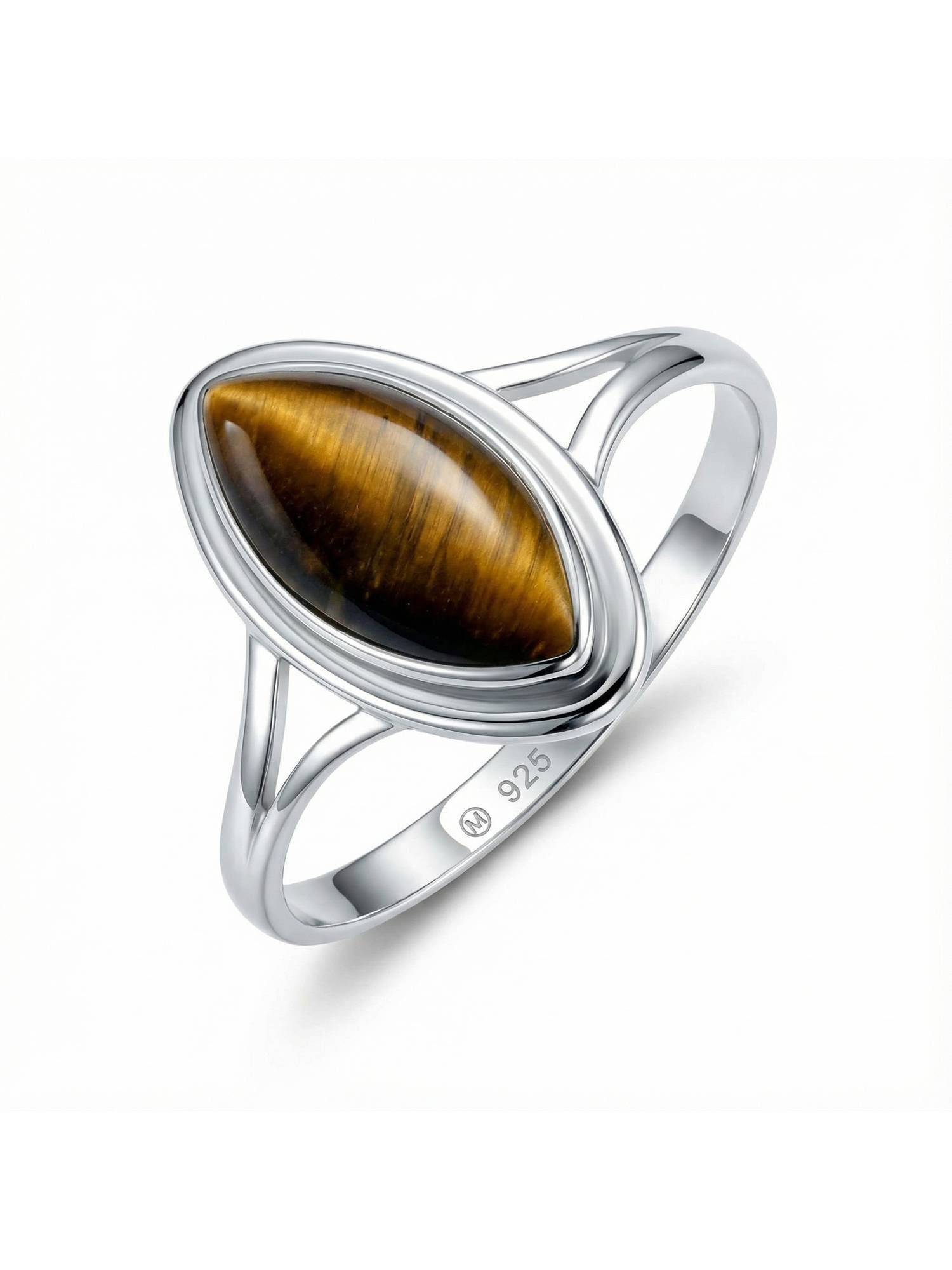 mantraroma Silberring SARALA Ellipse aus 925 Silber mit Tigerauge (Ring mit günstig online kaufen