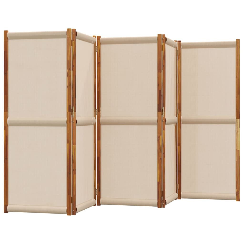 vidaXL Raumteiler 5-tlg. Paravent Taupe 350x180 cm, 1-tlg.