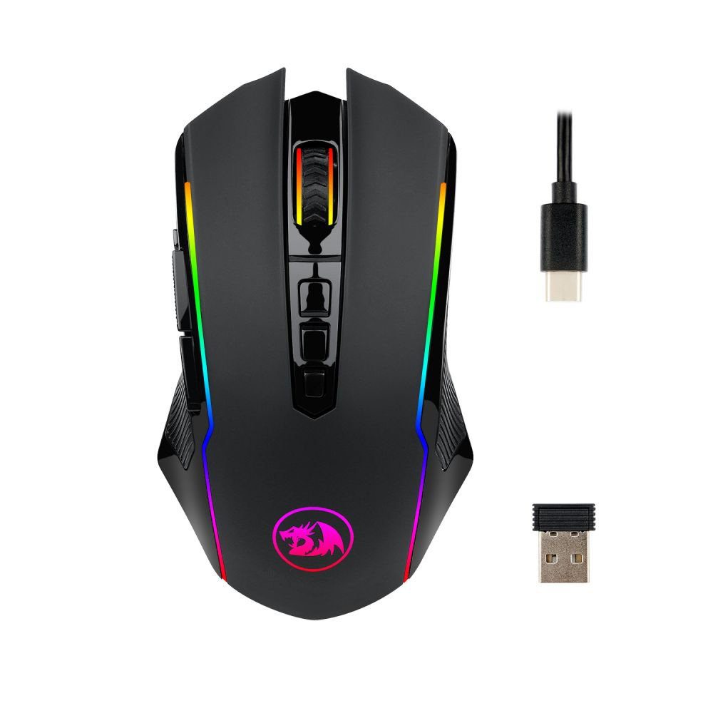 Redragon M910-KS Maus (Drahtlos/Kabelgebundene Double Modes, Gaming-Maus 8000 DPI mit Schnellfeuer-Tasten)