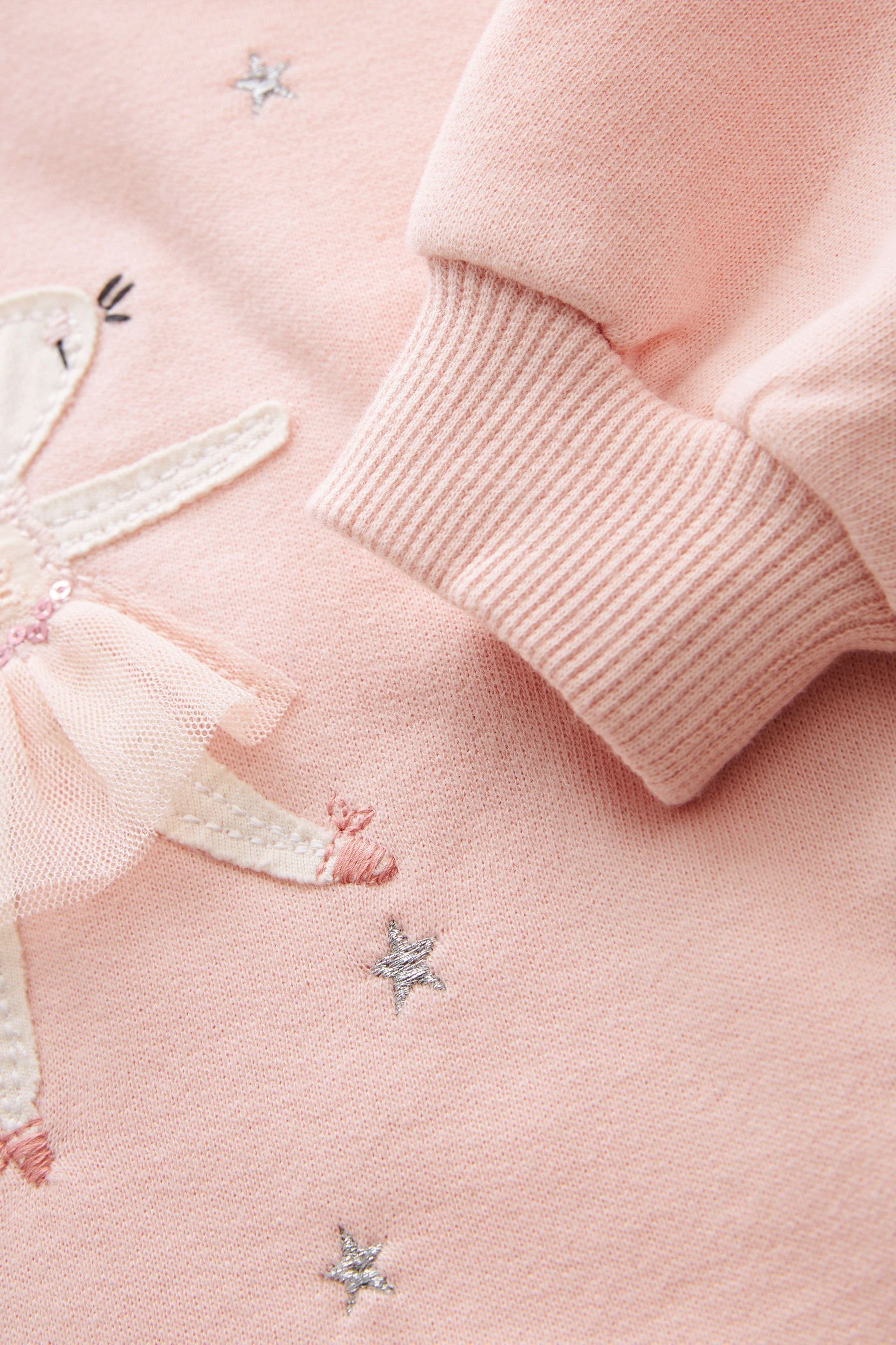 (2-tlg) im und Leggings Shirt Mice Leggings Meshrand Set mit Pink & Sweatshirt Next
