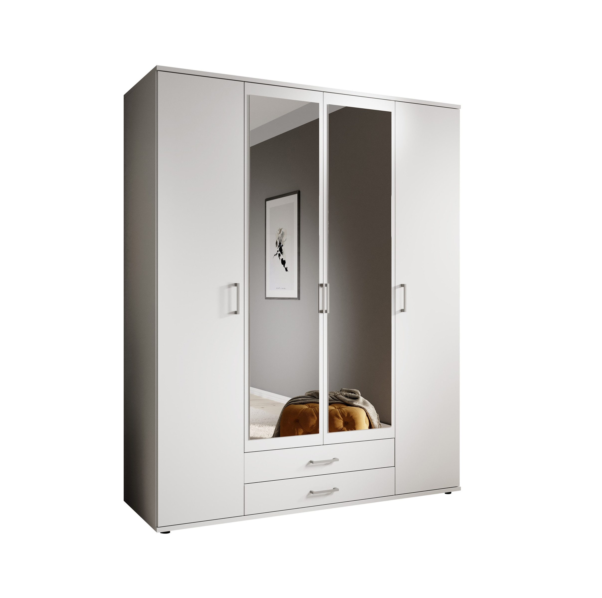 möbelando Kleiderschrank Kitty 159 x 196 x 54 cm (B/H/T)
