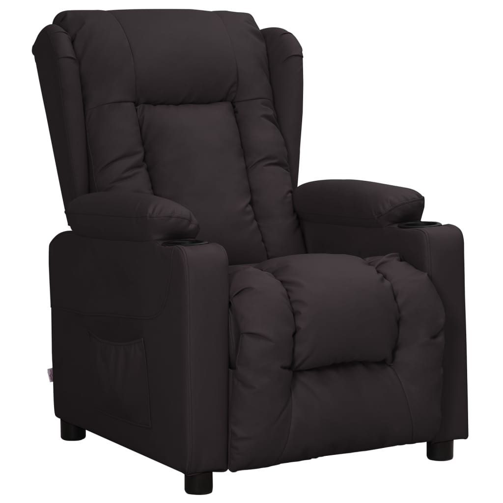 furnicato Relaxsessel Schwarz 72,5 x 96 x 99,5 cm mit manueller Liegefunktion, Kino-Sessel mit 2 Getränkehaltern und schmutzabweisendem Kunstleder