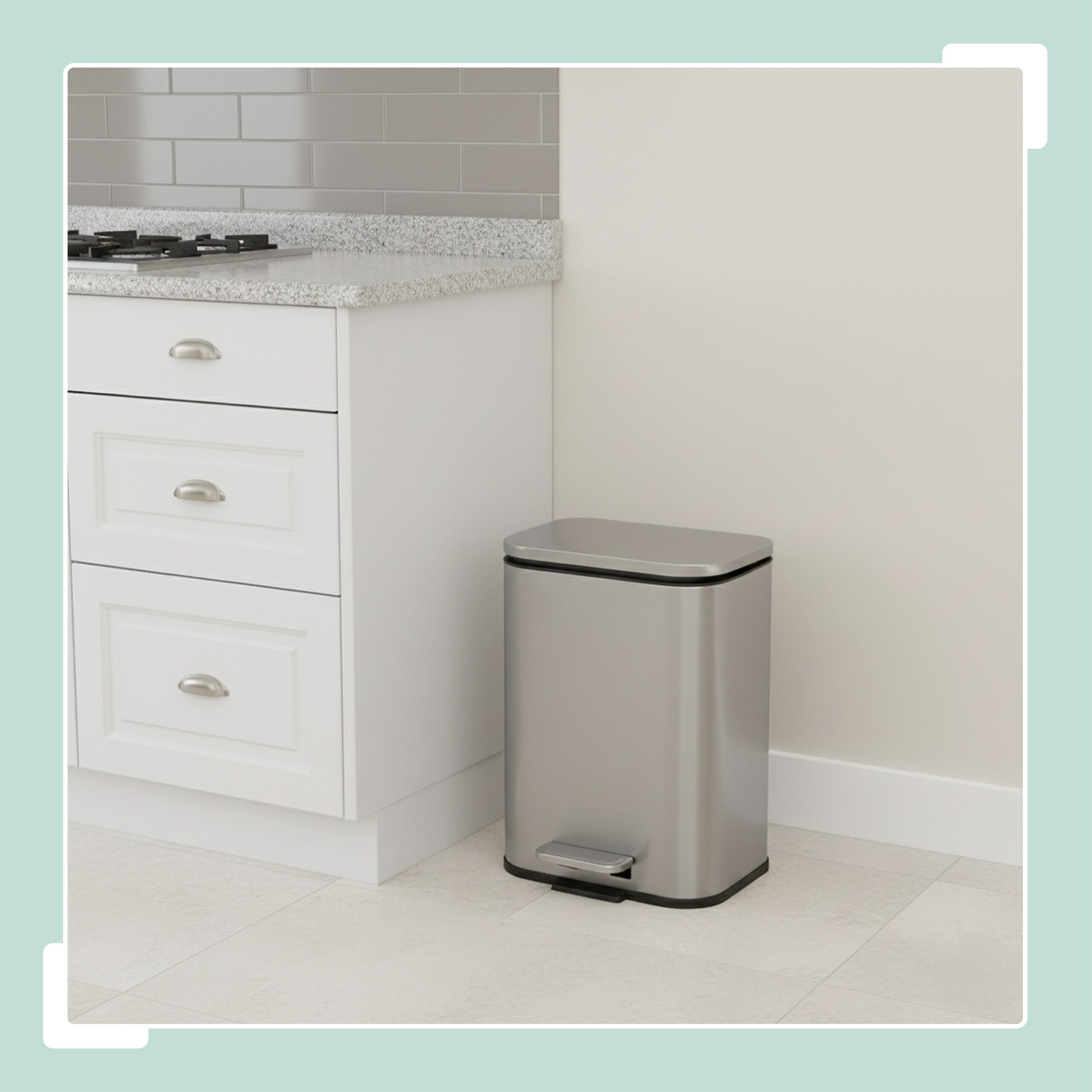 relaxdays Mülleimer mit Fingerprint Schutz 5 l
