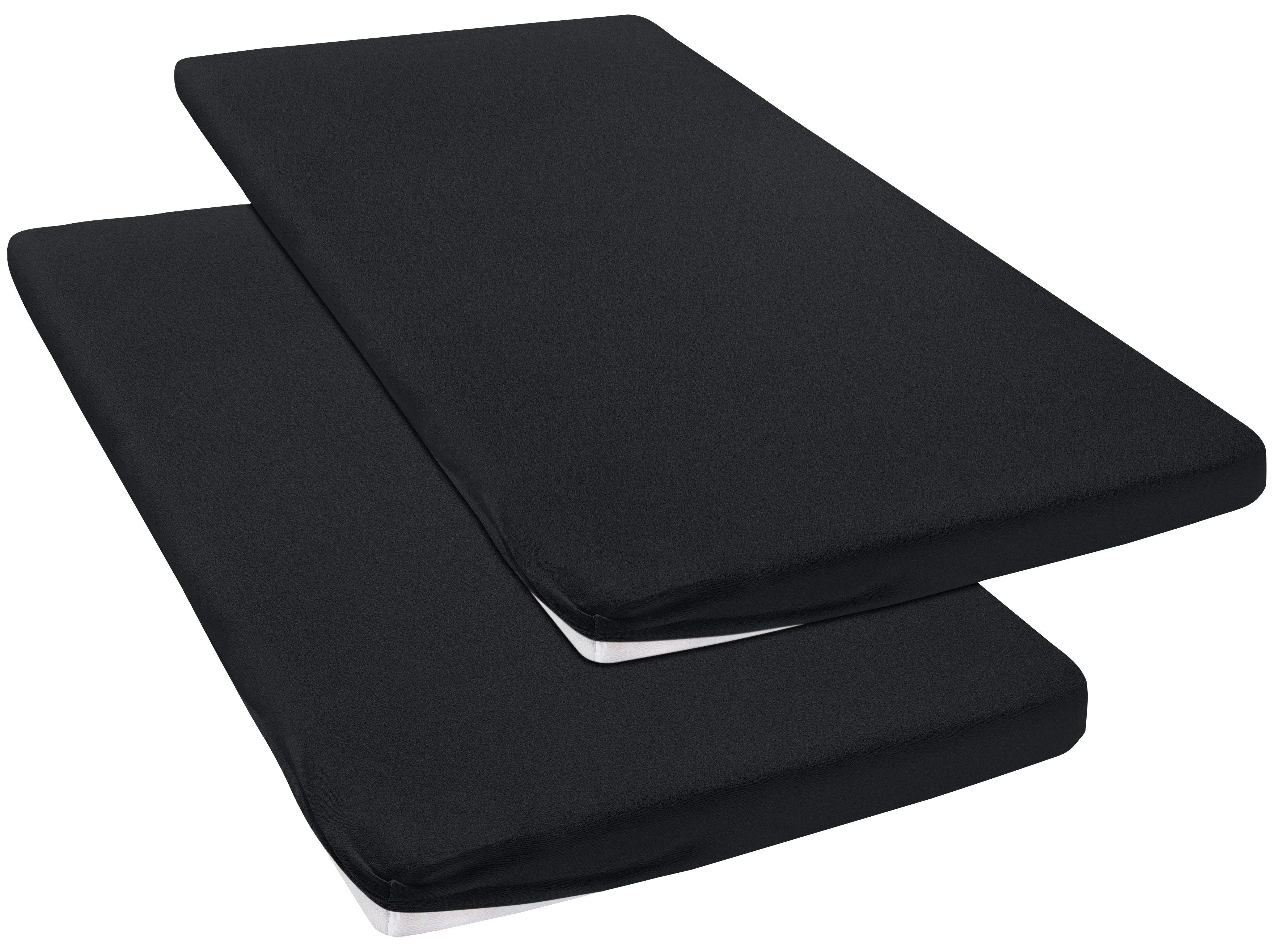 OTTO home Spannbettlaken Topper Basic, in Gr. 90x200, 140x200 oder 180x200 cm, Microfaser-Jersey, Gummizug: rundum, (2 Stück), Baumwolle, Matratzen bis 8 cm Höhe, Bettlaken, Spannbetttuch, Laken