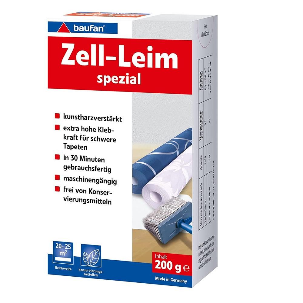 PUFAS Klebstoff baufan Tapeten-Zell-Leim Spezial, mit hoher Klebekraft 200 g