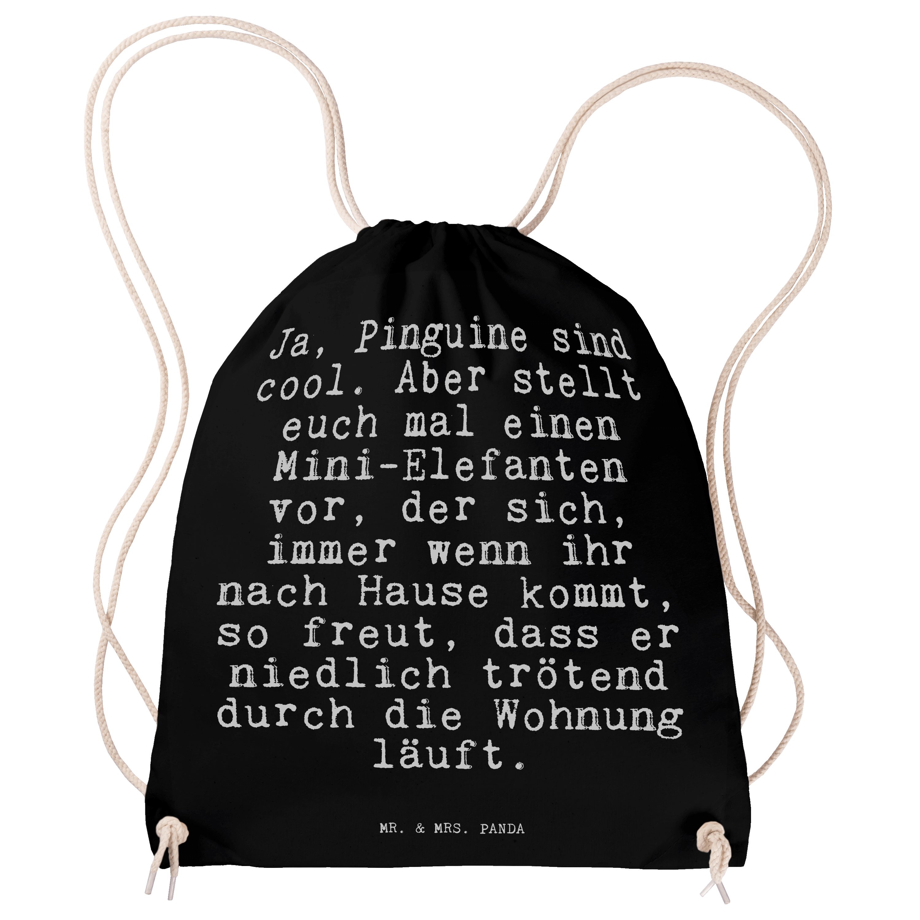Mr. & Mrs. Panda Sporttasche »Ja, Pinguine sind cool.... Schwarz