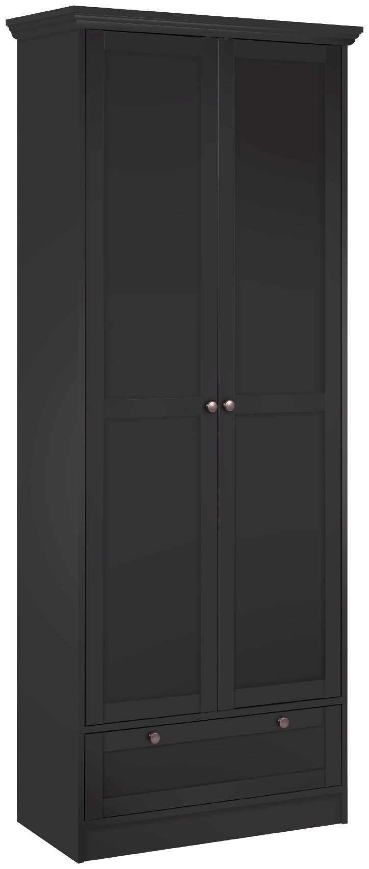 Finori Mehrzweckschrank Vera 13 Weiß, Landhausstil, Vintage-look, ABS-Kante, 80 x 200 x 39 cm