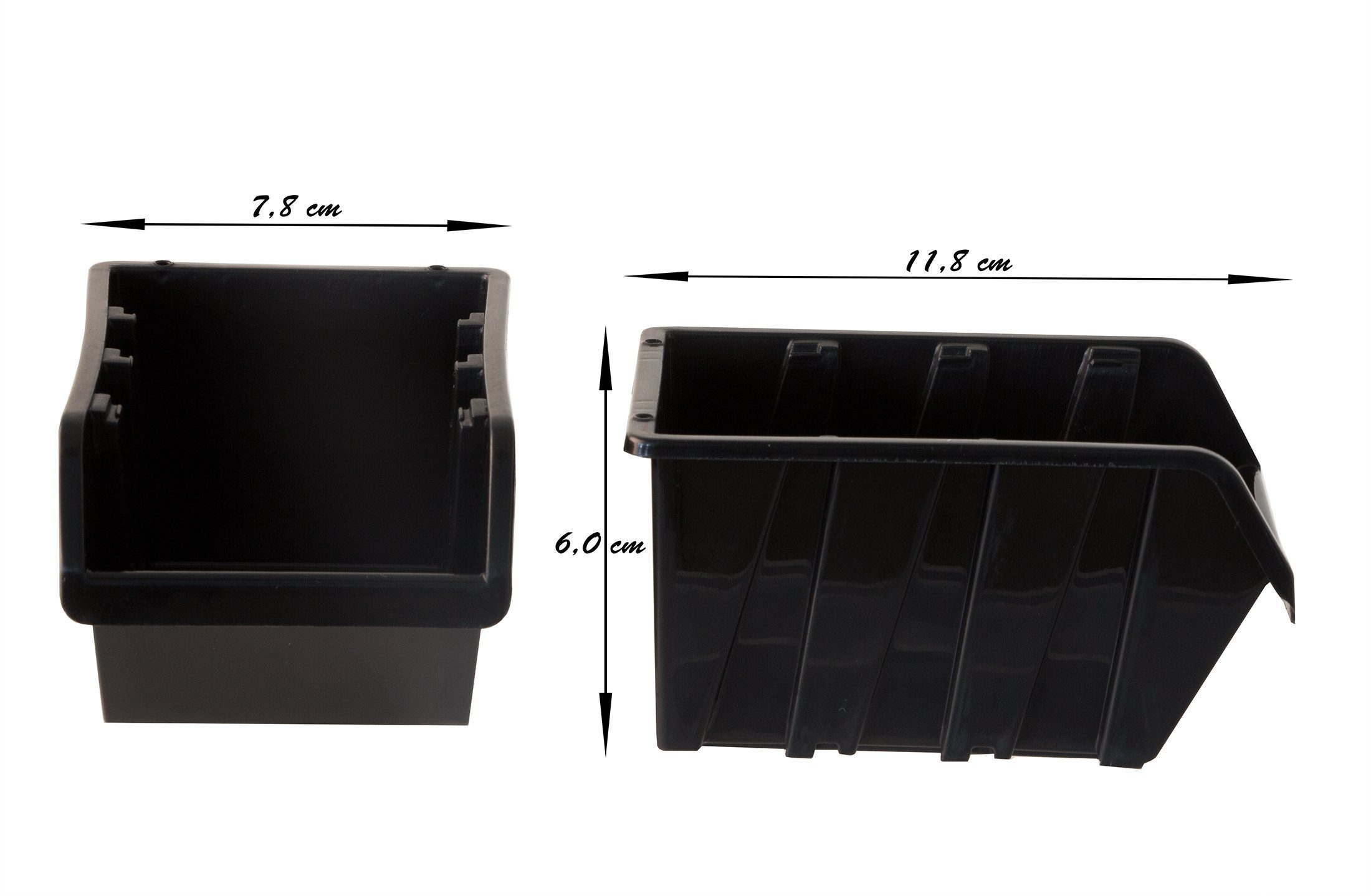 1-11,5x8x6cm 36 Sichtlagerkästen Stapelboxen Set Sichtlagerbox Sichtkasten Gr 