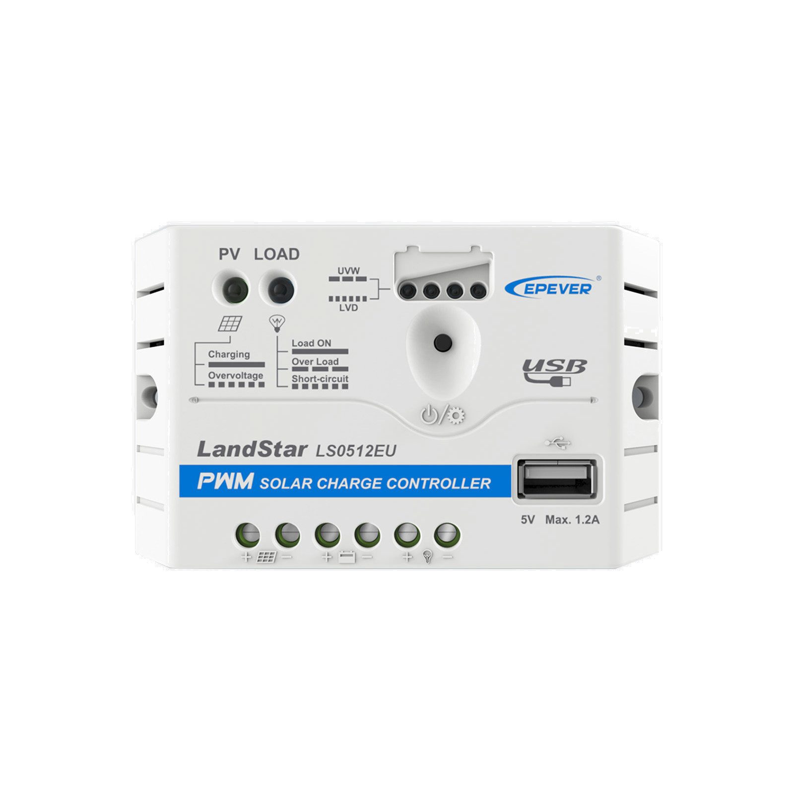 enjoy solar Solarladeregler EPEVER® PWM LS-EU 5A-30A, 12V/24VDC, Solar Charge Controller mit USB Anschluss