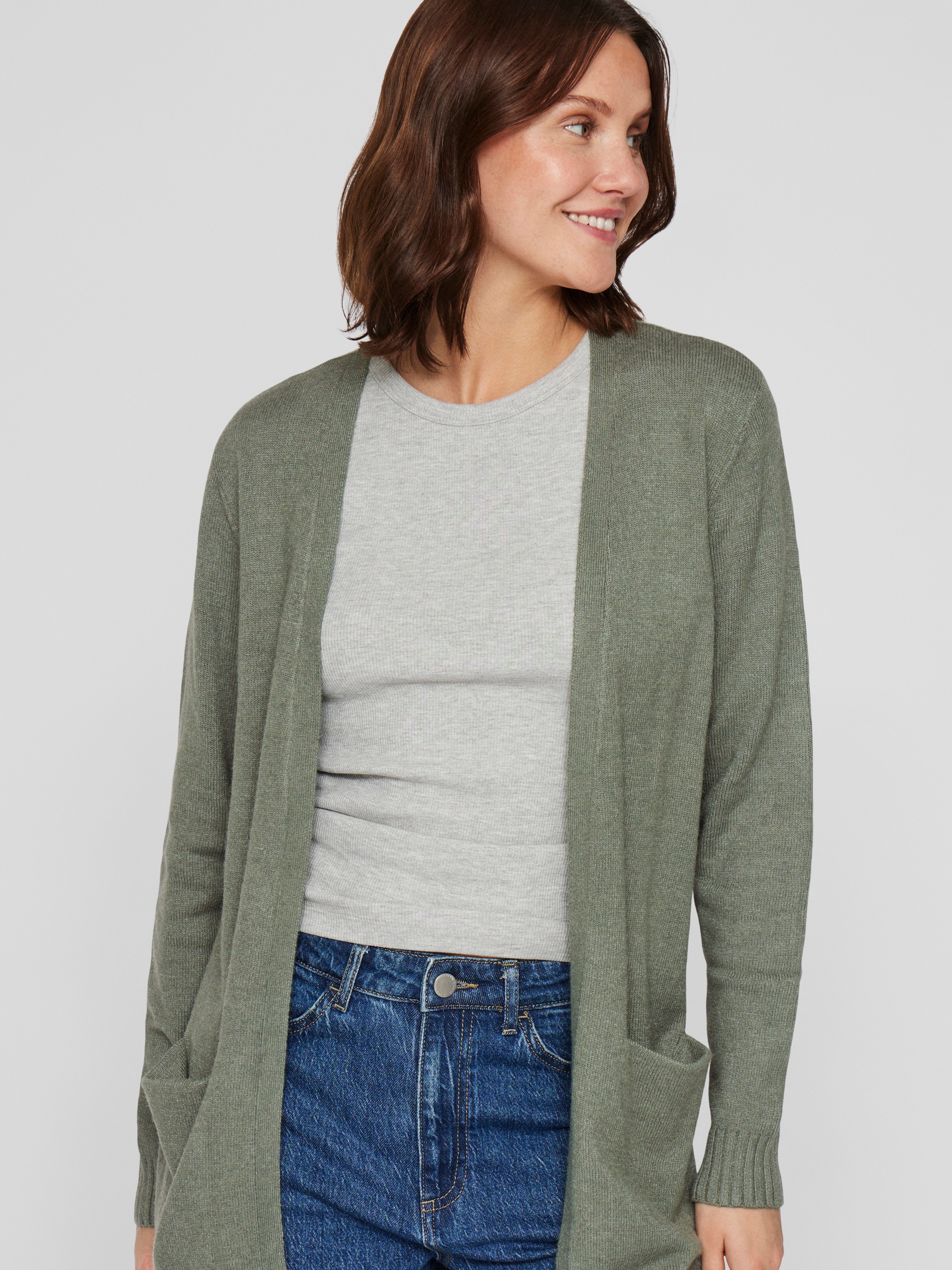 Vila Strickjacke VIRIL OPEN L/S KNIT CARDIGAN - NOOS Viskosemischung, regular fit