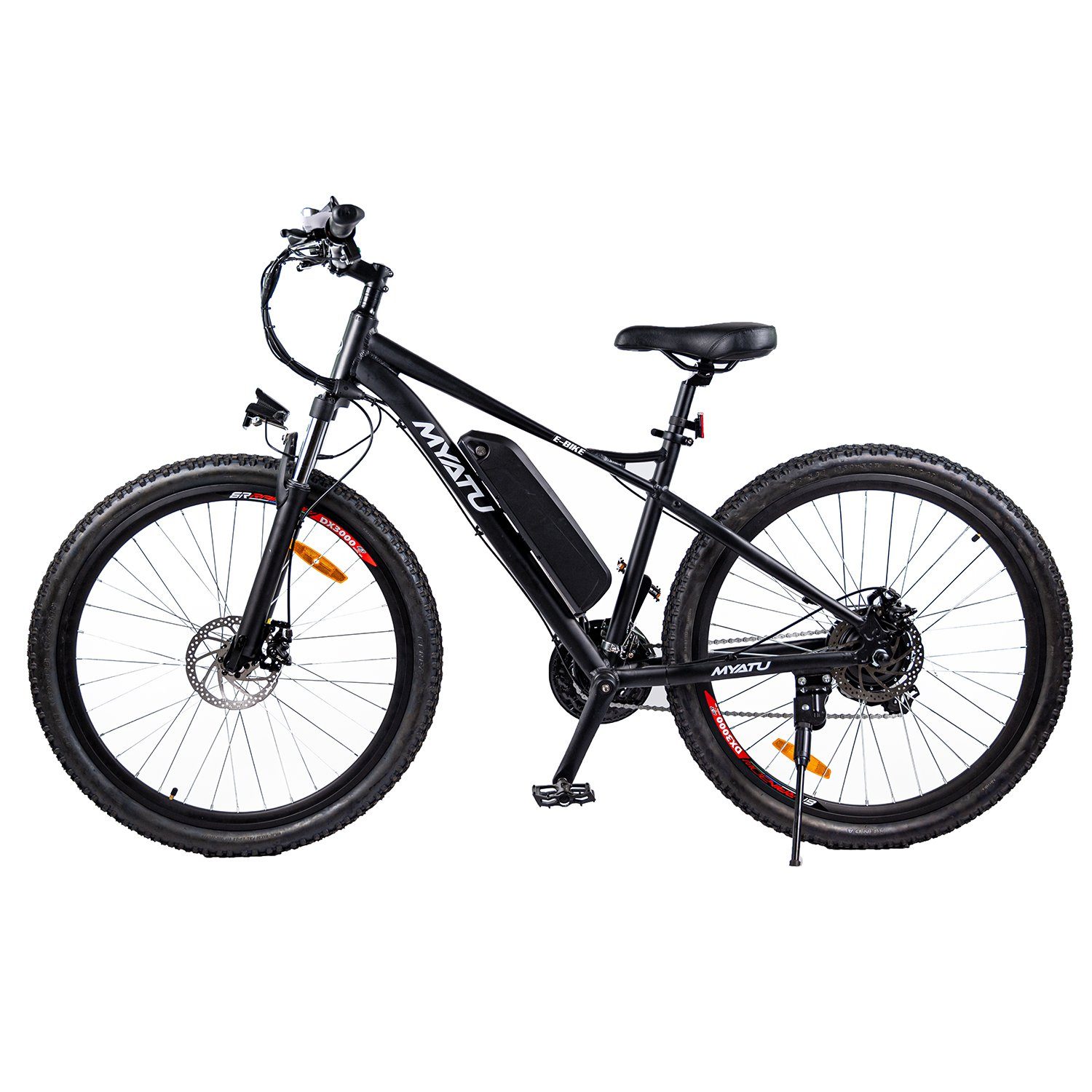 Schwarz, Reichweite Ah 375Wh hohe 375,00 Herren Wh Akku, LCD-Display, 27,5 Mountainbike Zoll 10,4 Gang Heckmotor, Shimano, E-Bike 21 Kettenschaltung, Myatu