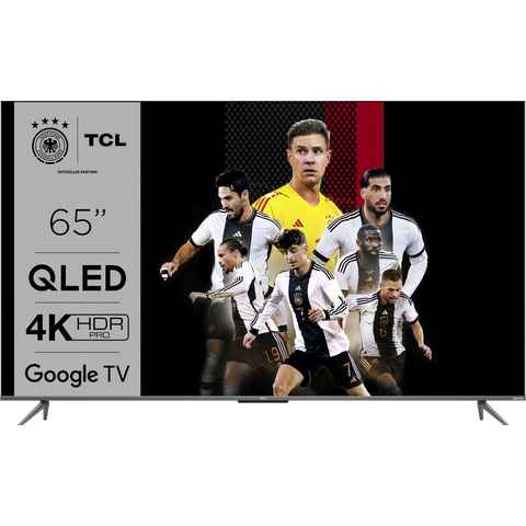 TCL 65C631X1 QLED-Fernseher (164 cm/65 Zoll, 4K Ultra HD, Google TV, Smart-TV, HDR Premium, Dolby Atmos, HDMI 2.1, Metallgehäuse, ONKYO-Sound)