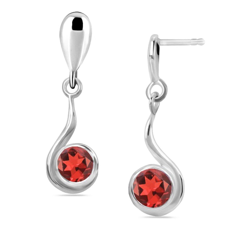Limana Paar Ohrhänger echter Granat Edelstein 925 Sterling Silber Damen rote Ohrringe (inkl. Herz Gravur Dose), Ohrhänger für jeden Tag Geschenk für Frauen Damen Freundin Ehefrau Oma