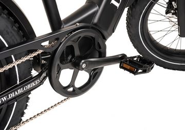DIABLO BIKES E-Bike XR1, 7 Gang Shimano Tourney Schaltwerk, Kettenschaltung, Heckmotor, 360 Wh Akku, Pedelec