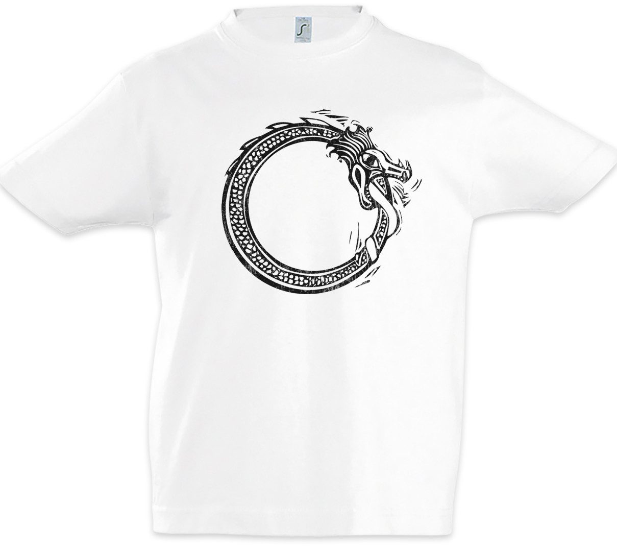 Print-Shirt Norse Midgard Snake II Kinder T-Shirt Schlange Serpent Walhalla Ravens