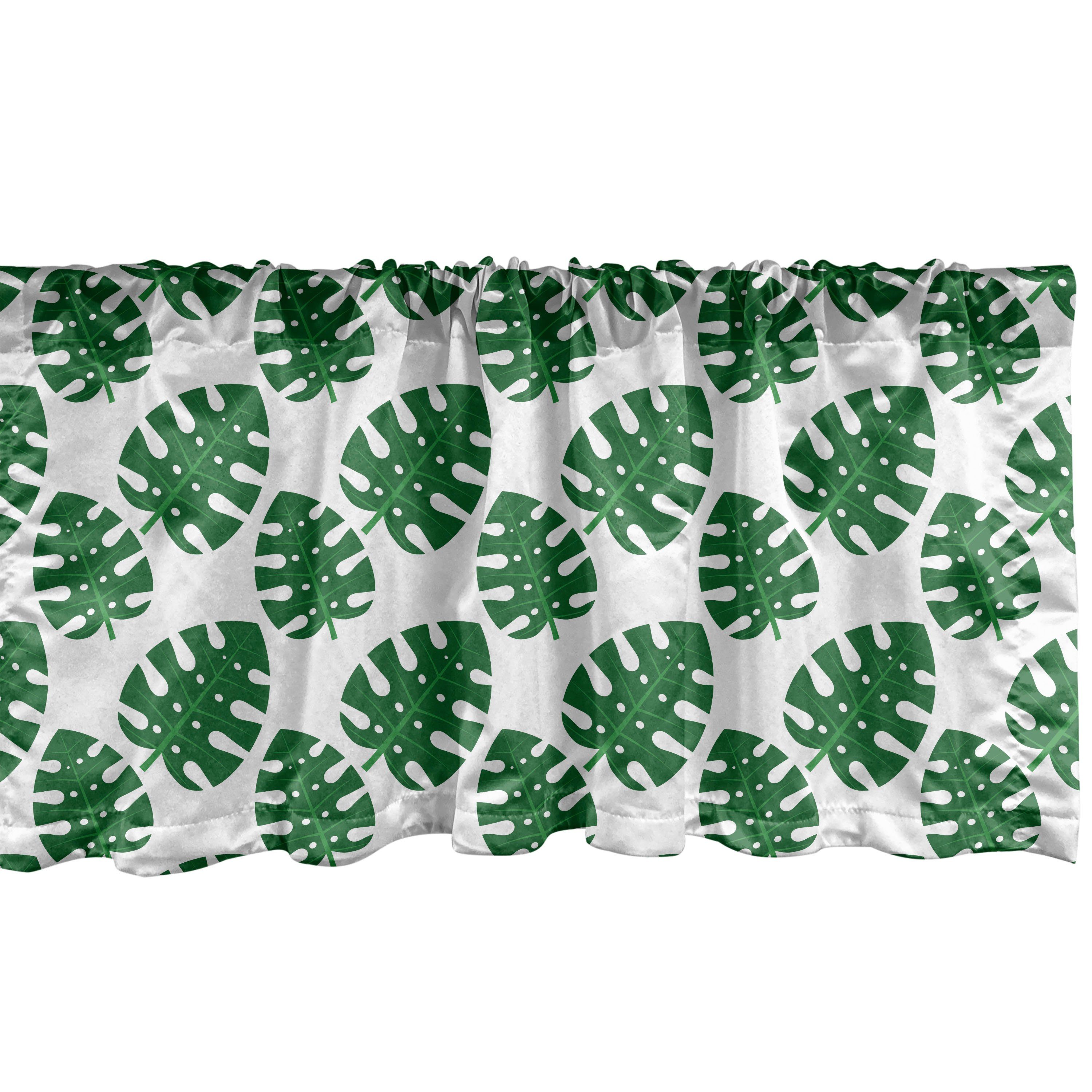 Scheibengardine Vorhang Volant für Küche Schlafzimmer Dekor mit Stangentasche, Abakuhaus, Microfaser, Philodendron Jungle Leaves