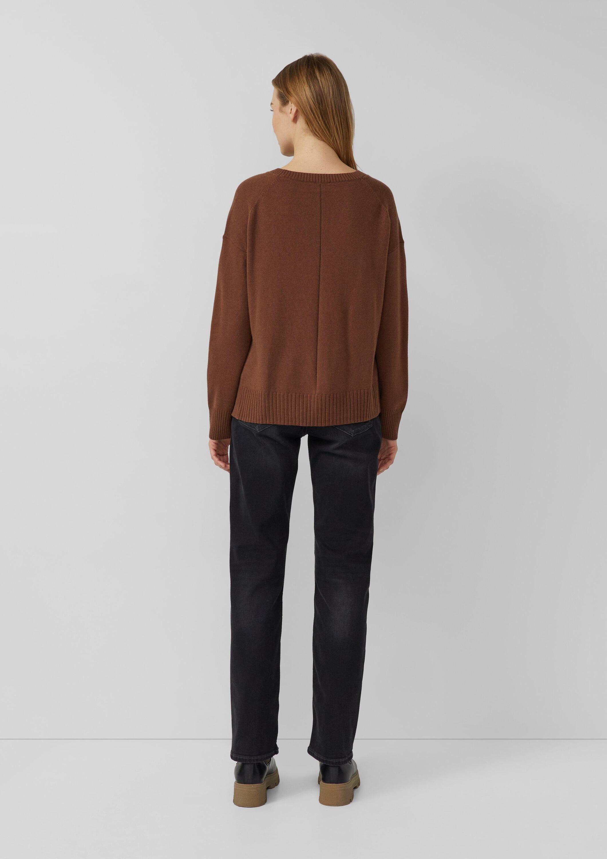 s.Oliver Longpullover Strickpullover Strickpullover mit Seitenschlitzen