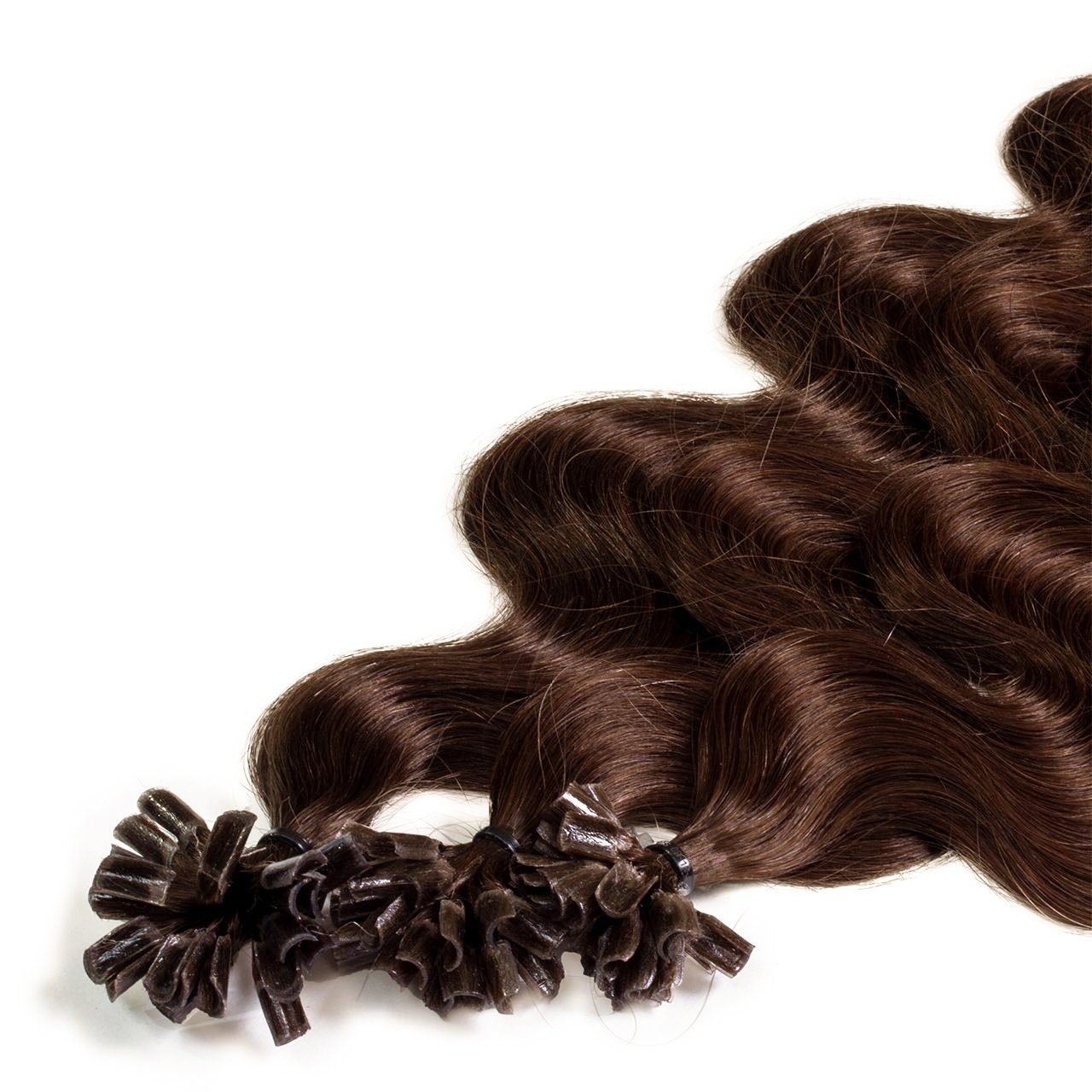 hair2heart Echthaar-Extension Gold gewellt Bondings Premium 40cm #6/3 Dunkelblond