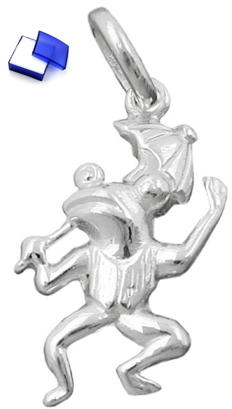 Kettenanhänger Anhänger Frosch mit Schirm 925 Silber 17 x 10 mm inklusive Schmuckbox