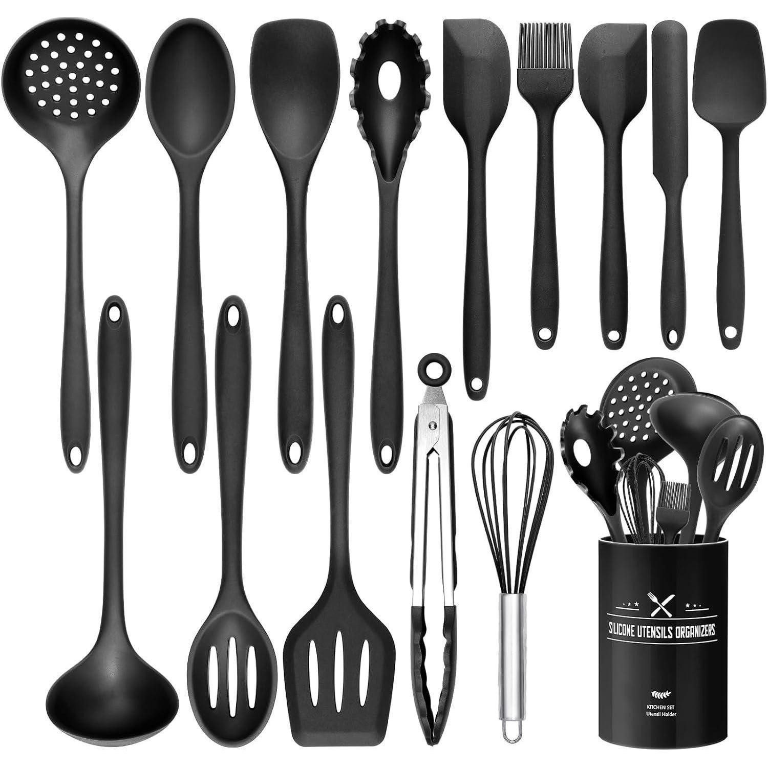 Wildone Kochbesteck-Set 15-teiliges Silikon-Küchenutensilien-Set