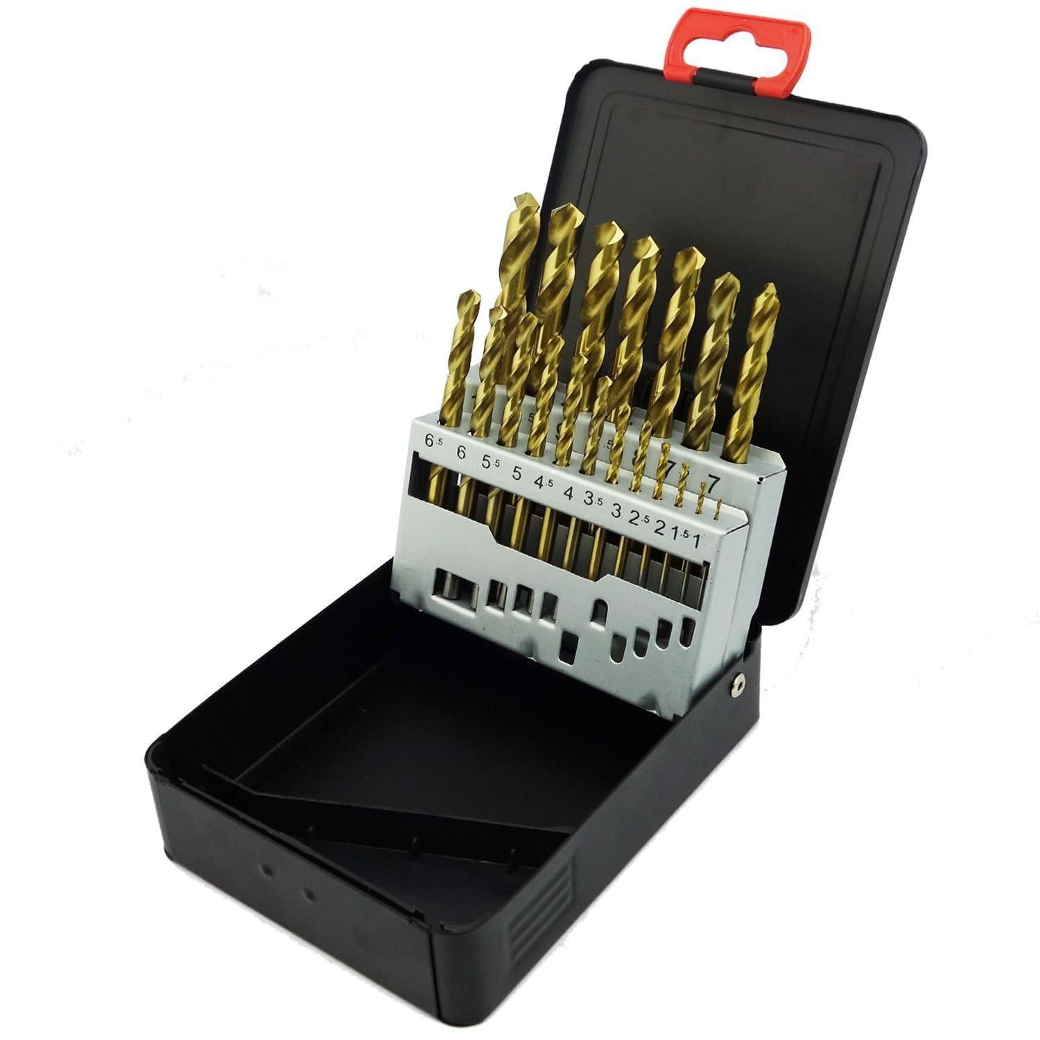 LuxusKollektion Bohrersatz Bohrer Set HSS Rundschaft TiN Kunststoff Anzeige 19