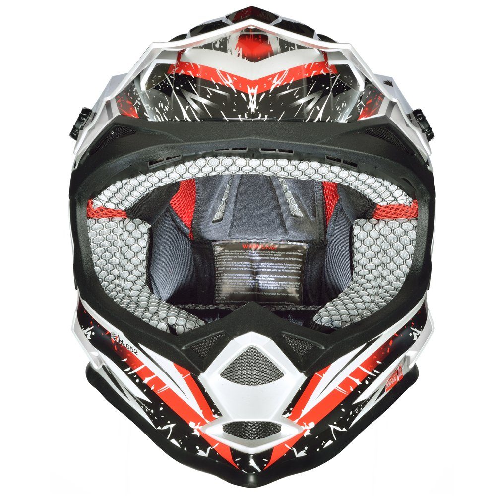 rueger-helmets Motorradhelm rueger RK-652 Kinder Crosshelm, kleine Schale 1290 Gramm schwer XXS-S – Bild 2 von 5