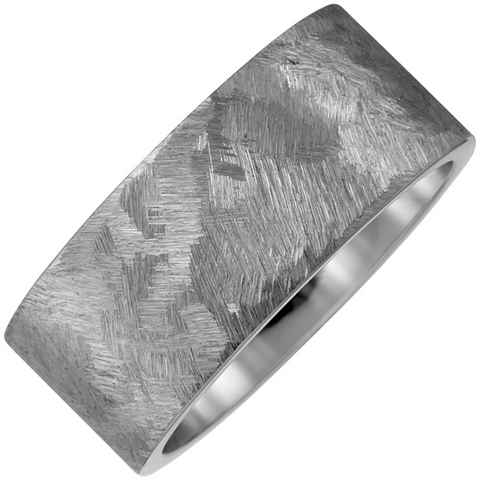 Schmuck Krone Fingerring Breiter Ring aus Titan gebürstet