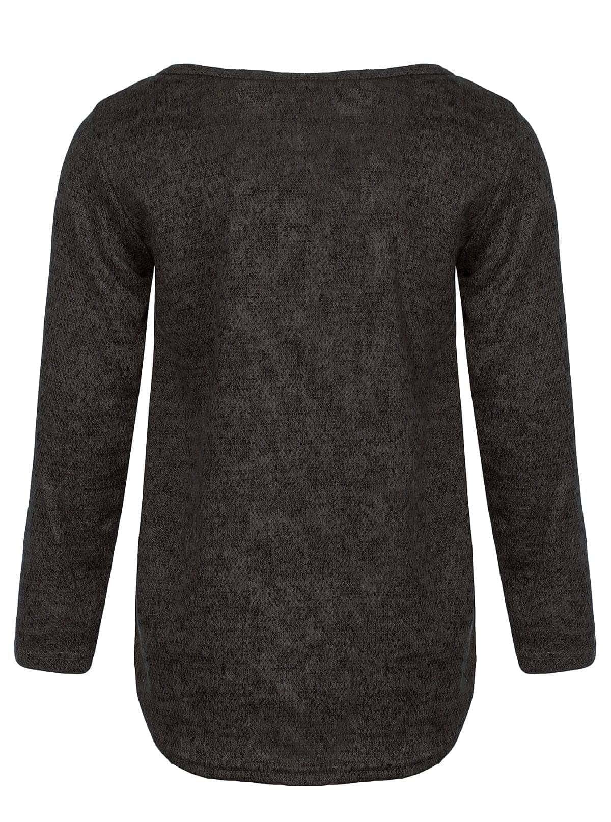 Motiv mit mit KMISSO (1-tlg) Pullover Sweatshirt, Schwarz Print Mädchen Sweatshirt