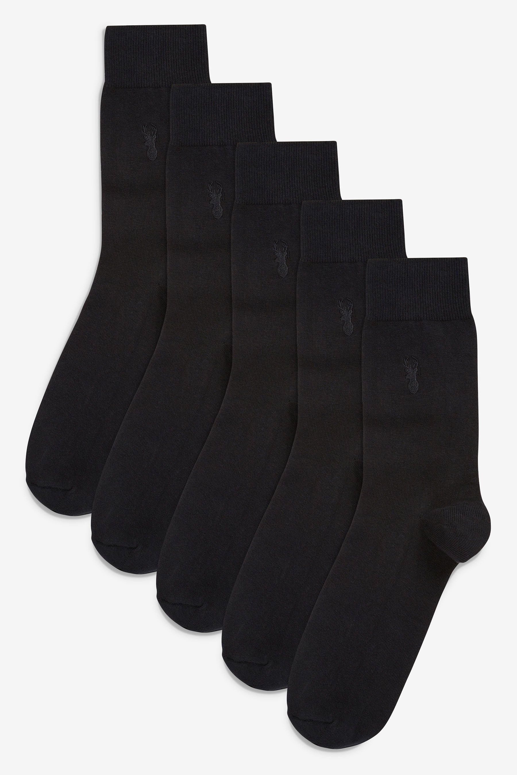 Next Kurzsocken 5er-Pack Socken mit Hirsch-Stickerei günstig online kaufen