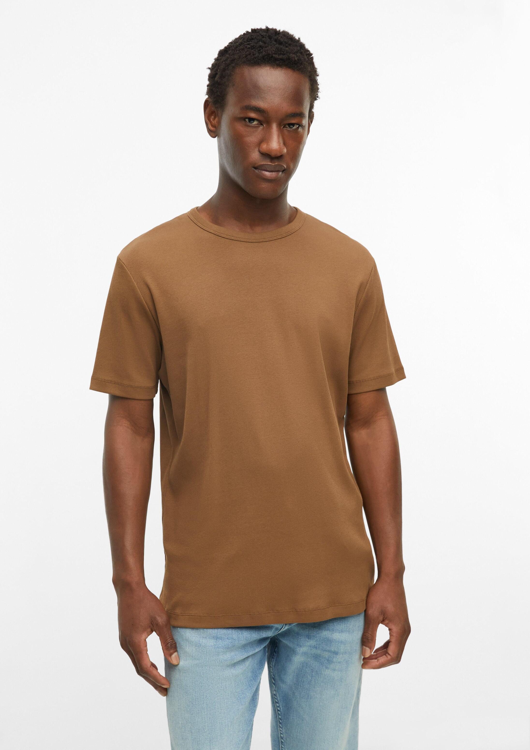 s.Oliver Kurzarmshirt T-Shirt Geripptes T-Shirt mit Crew Neck