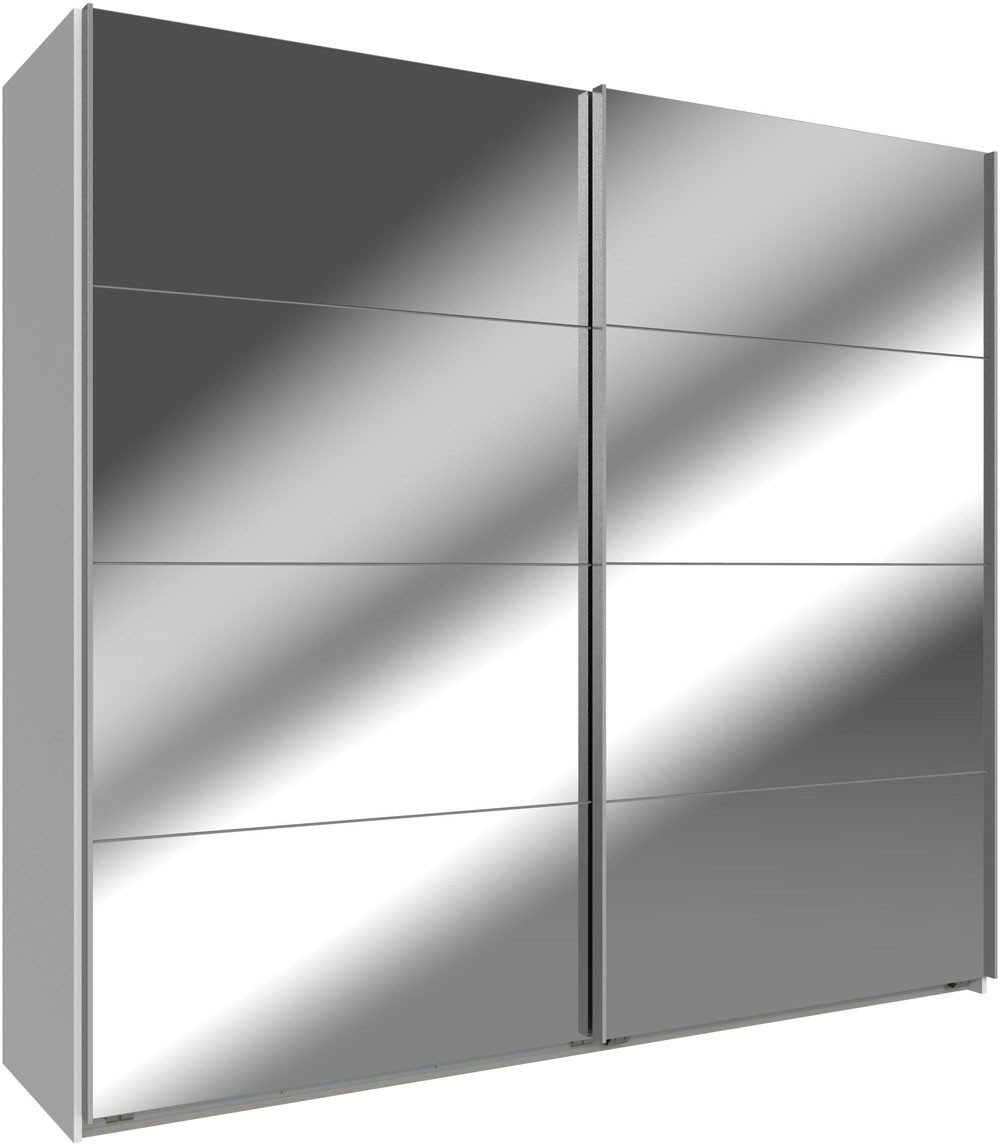 Wimex Schwebetürenschrank Easy Plus (mit Schwebetüren, mit Kleiderstangen, mit Einlegeböden, 1-St., moderne Optik, 2-türig mit Spiegel) 270x65x210cm weiß Spiegel