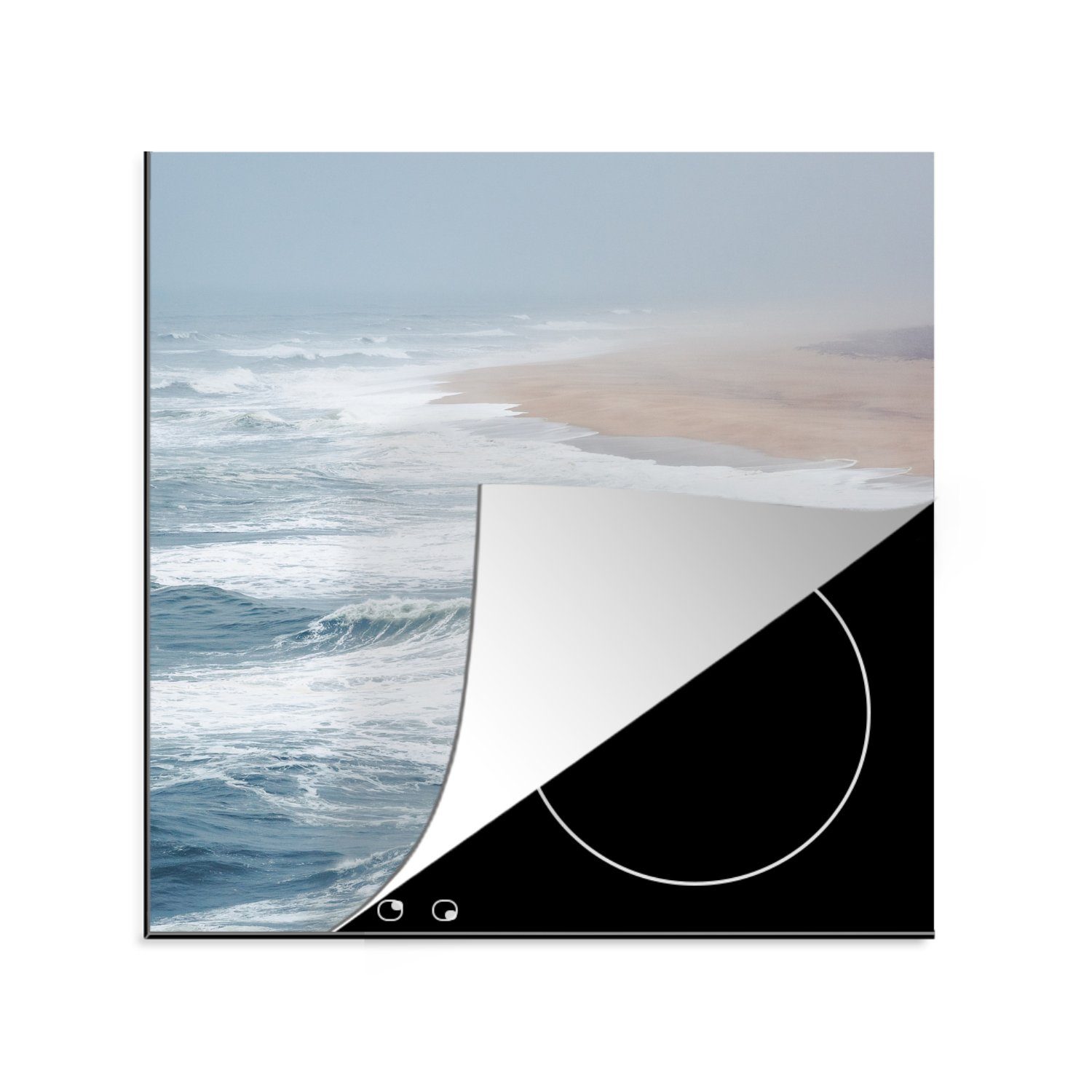 MuchoWow Herdblende-/Abdeckplatte Strand - Meer - Golf, Vinyl, (1 tlg), 78x78 cm, Ceranfeldabdeckung, Arbeitsplatte für küche