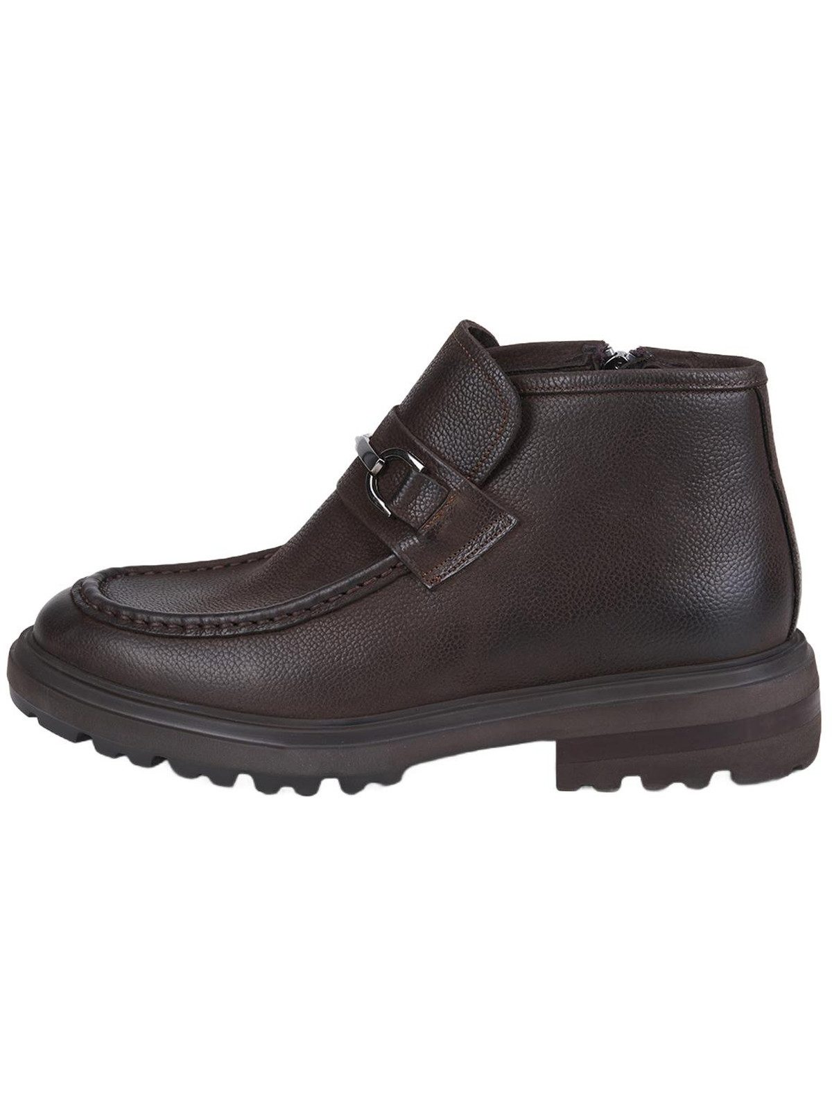 Desa DESA Herren-Schnürschuhe aus braunem Leder mit runder Zehenpartie Walkingschuh
