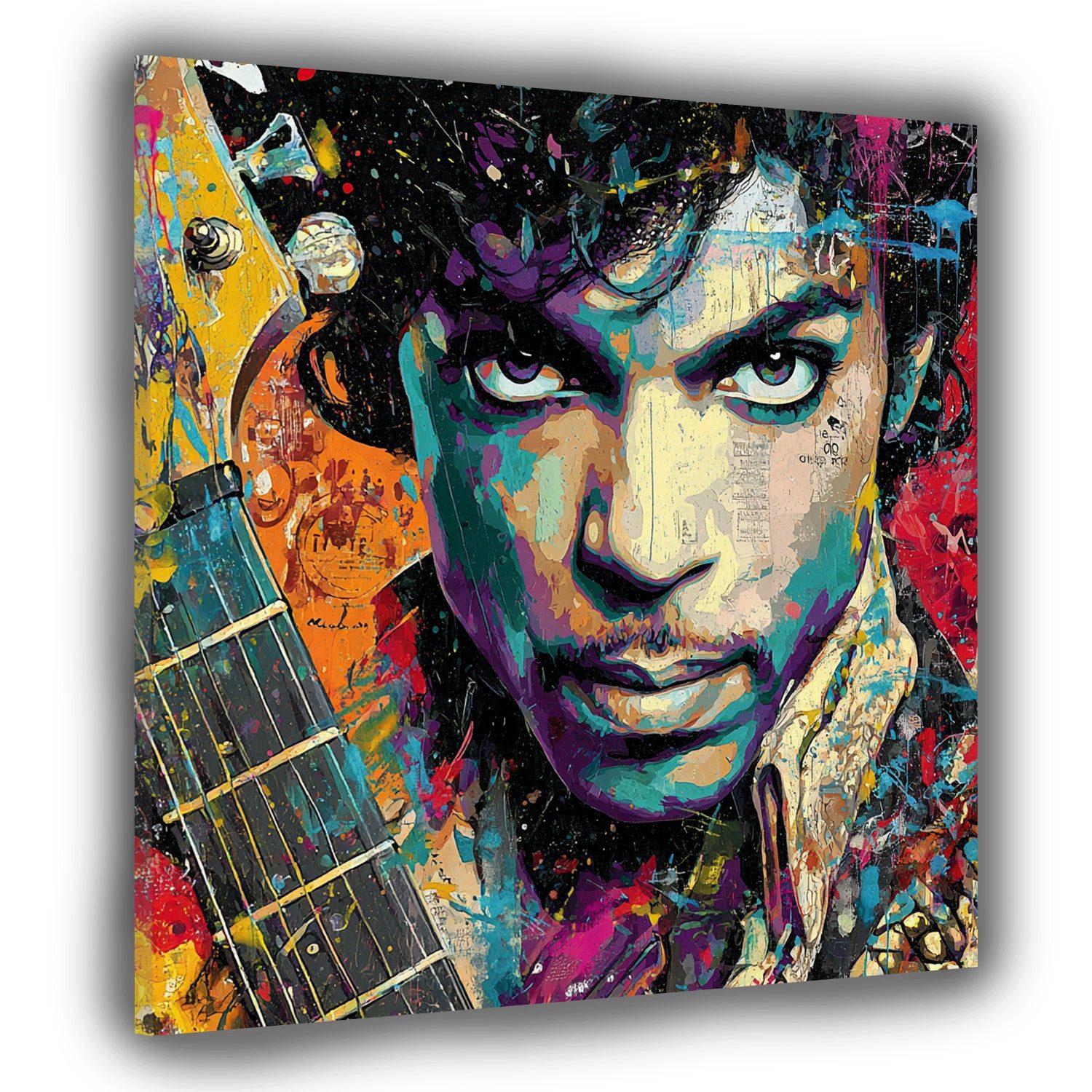 Artedinoi Leinwandbild Pop Art Prince Nahaufnahme Musik Leinwandbild Wandbild Kunstdruck XL D, Prince, Nahaufnahme