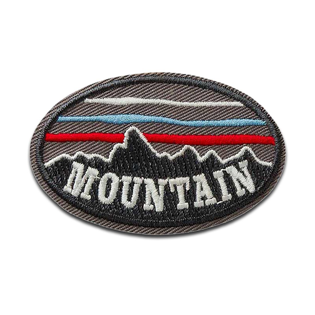 Mono-Quick Aufnäher Bügelbild, Aufbügler, Applikationen, Patches, Flicken, zum aufbügeln, Polyester, Mountain Berge Gebirge - Größe: 5,4 x 3,5 cm