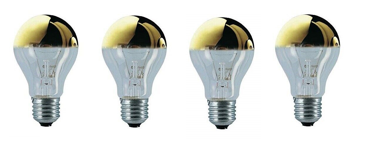 Osram Spezialleuchtmittel 4x Osram Kopfspiegellampe vergoldet E27 40W warmweiß, E27, 4 St., warmweiß, verspiegelt