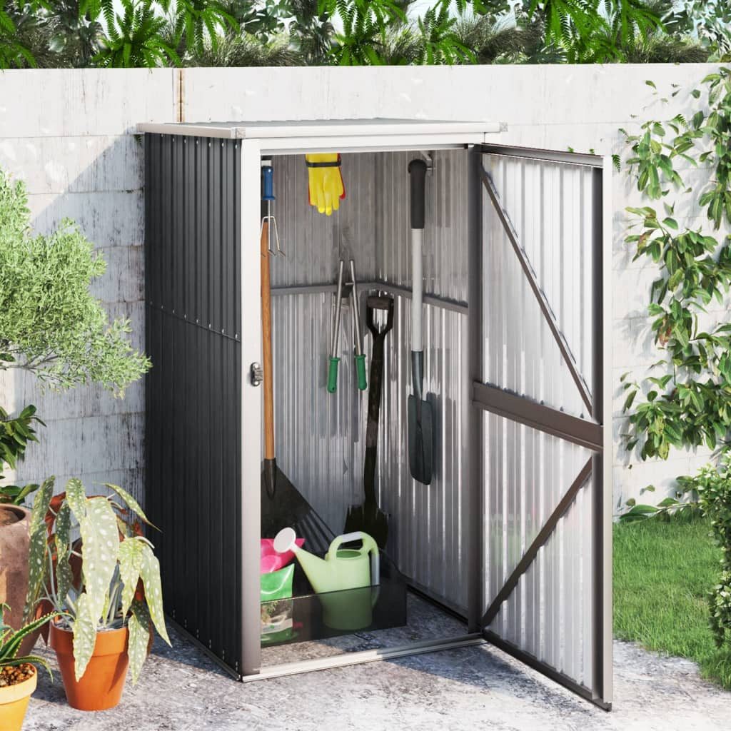 vidaXL Garten-Geräteschrank 88 x 89 x 161 cm Gartenschrank Metall Gerätehaus Anthrazit 88x89x161