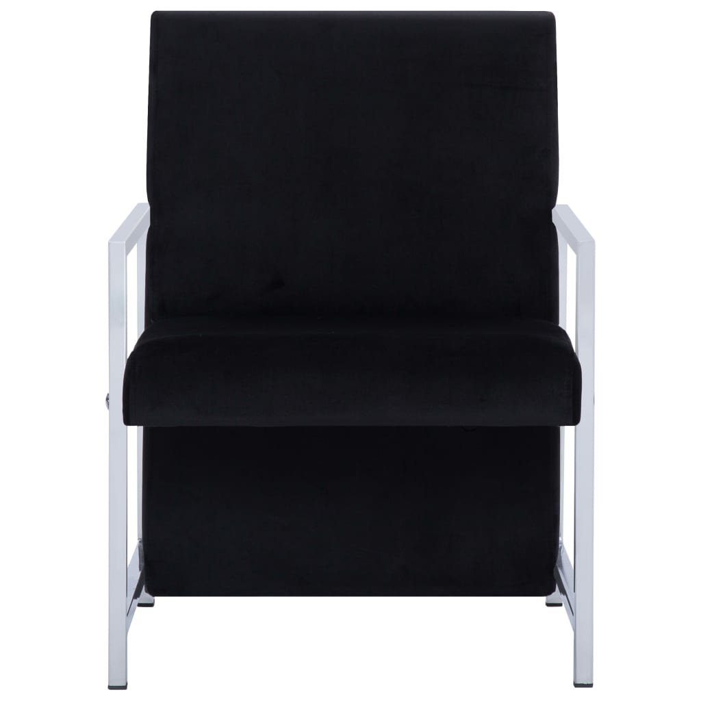 furnicato Füßen Samt verchromten Sessel mit Schwarz