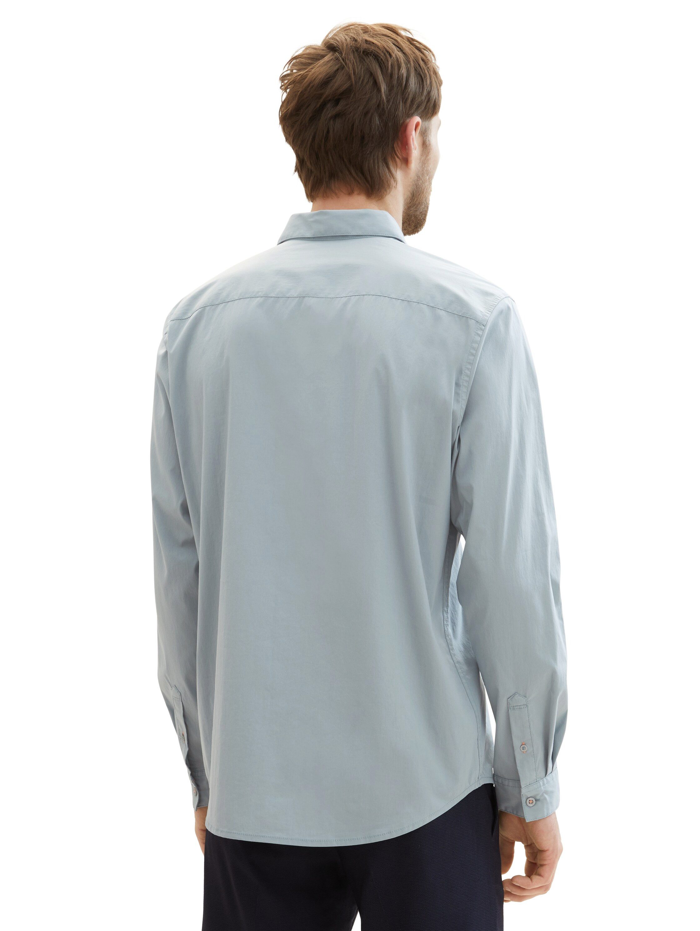 TOM TAILOR Langarmhemd Poplin mit Manschetten