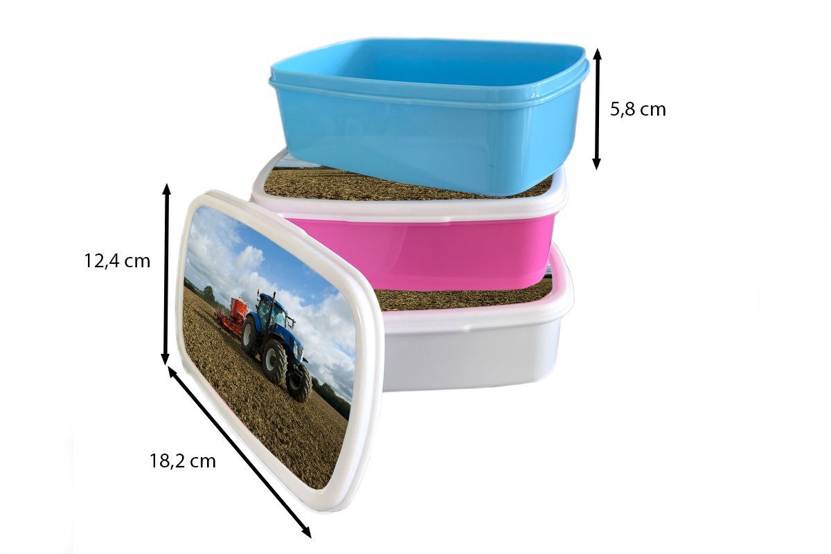 - Brotdose - Kunststoff Kunststoff, Lunchbox für Landleben Traktor (2-tlg), Blau Erwachsene, Kinder, Snackbox, Wolken, Brotbox rosa - MuchoWow Mädchen,