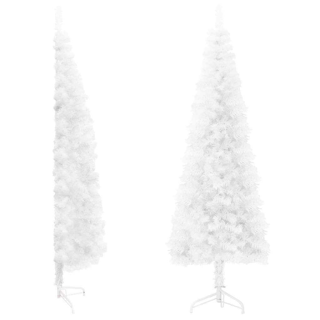 furnicato Künstlicher Weihnachtsbaum Künstlicher Halb-Weihnachtsbaum 120 Ständer Weiß cm Schlank mit