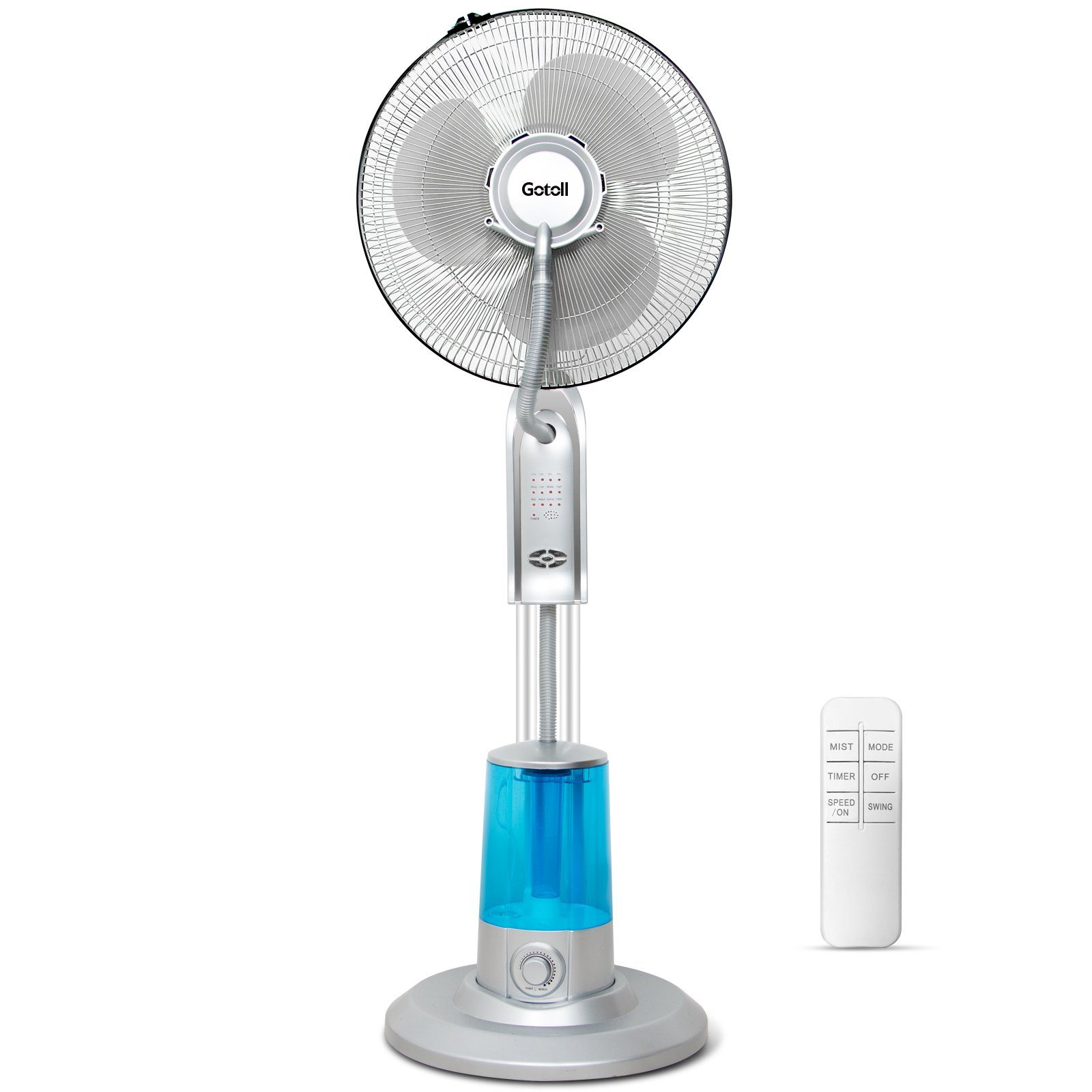 Gotoll Standventilator GLMF-40, 120CM Sprühnebel mit Fernbedienung, Ventilator Timer Standlüfter