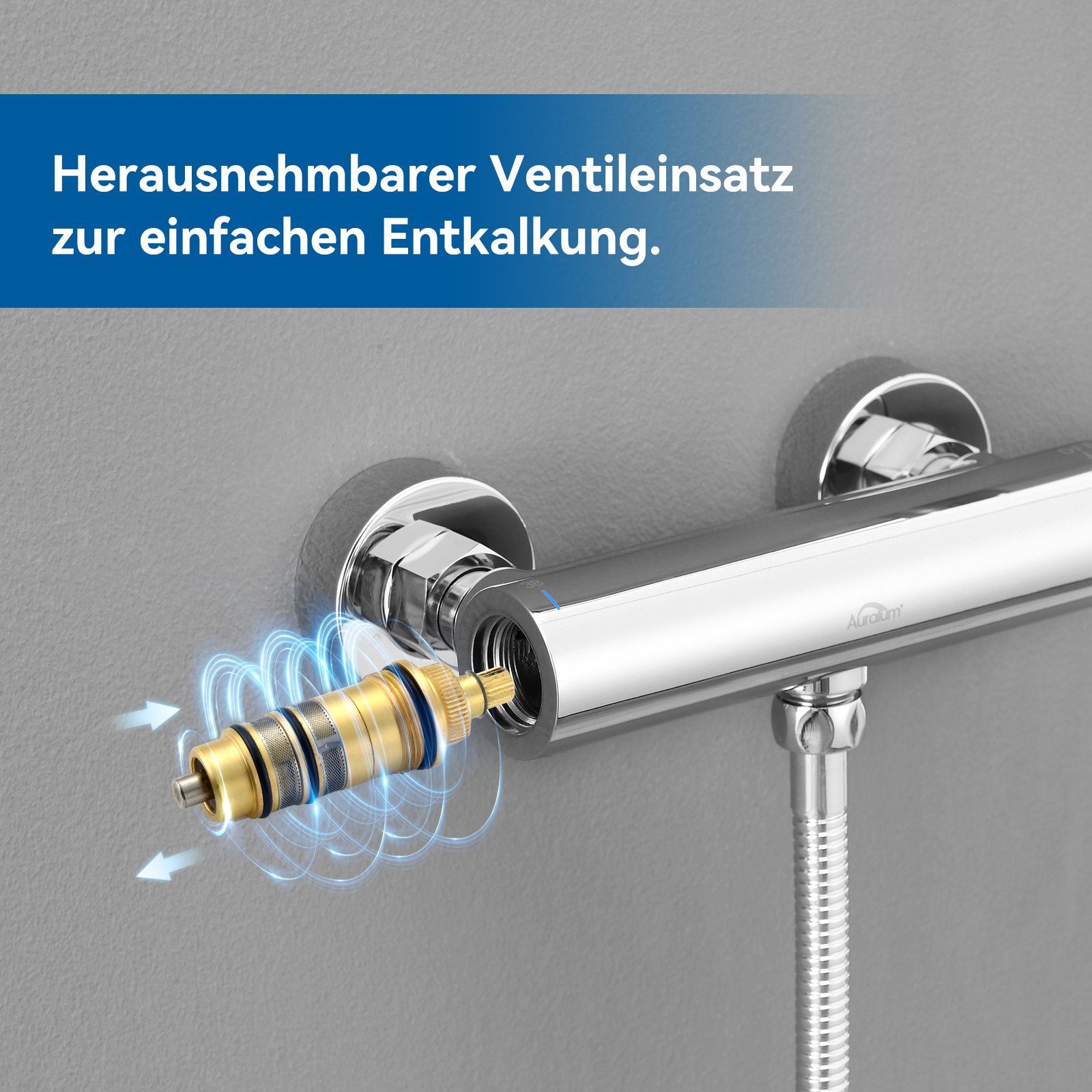 Auralum Brausethermostat Duscharmaturen mit Badewanne 38 Sicherheitstaste Mischbatterie Duscharmatur Thermostat Duscharmatur ° mit C