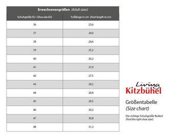 Living Kitzbühel Schweizer Kreuz Hausschuhe, hellbraun, Slipper Hausschuh reine Schurwolle, rutschhemmende Gummisohle, Winterschuhe