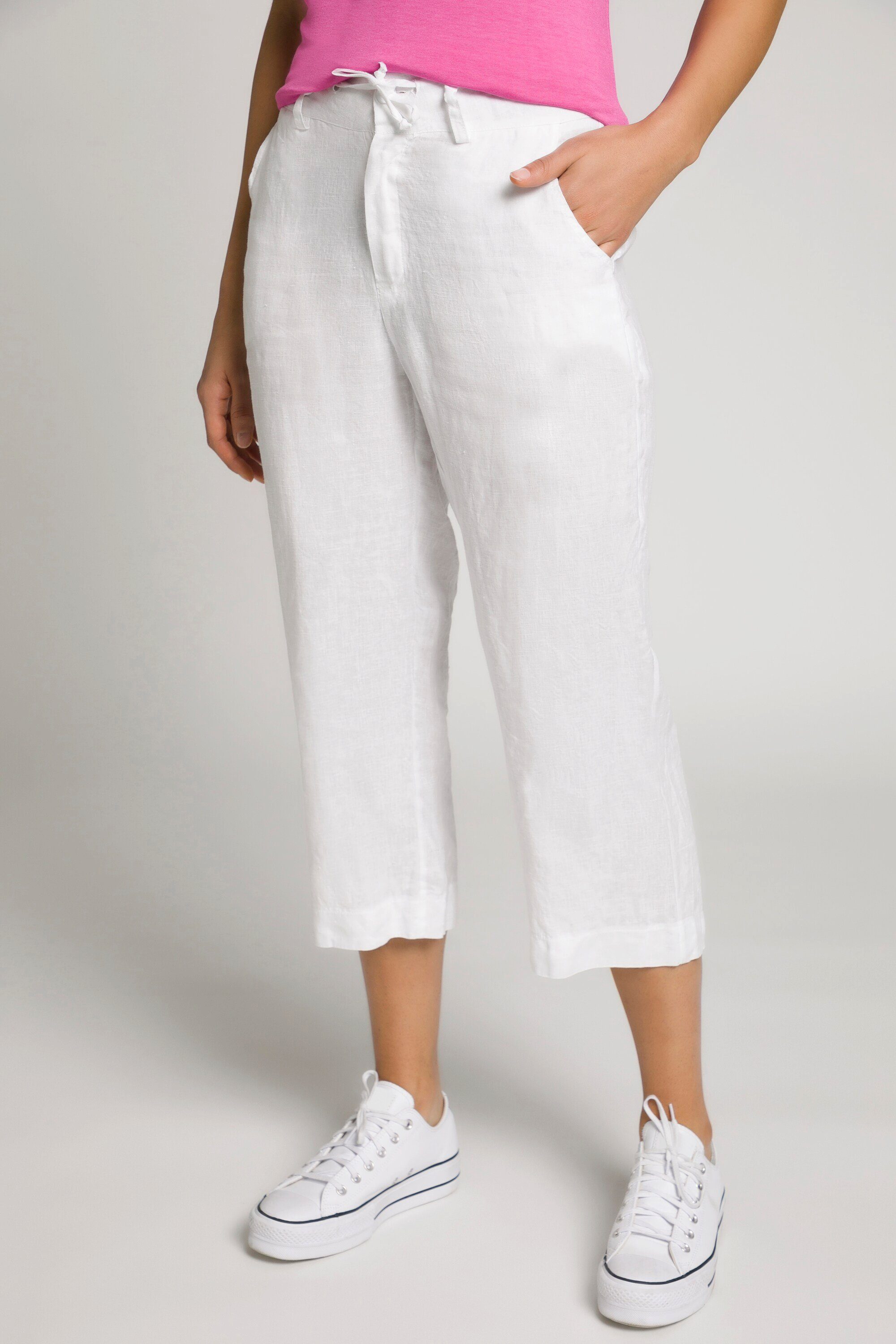 Gina Laura Culotte Leinen-Culotte Identity weites Bein breiter Bund