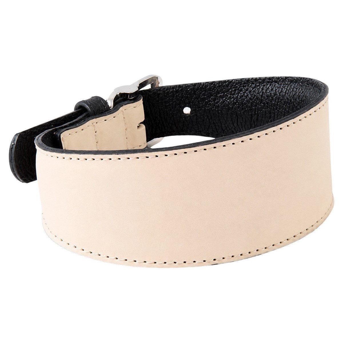 Das Lederband Hunde-Halsband Windhundhalsband Vancouver Natural/Black