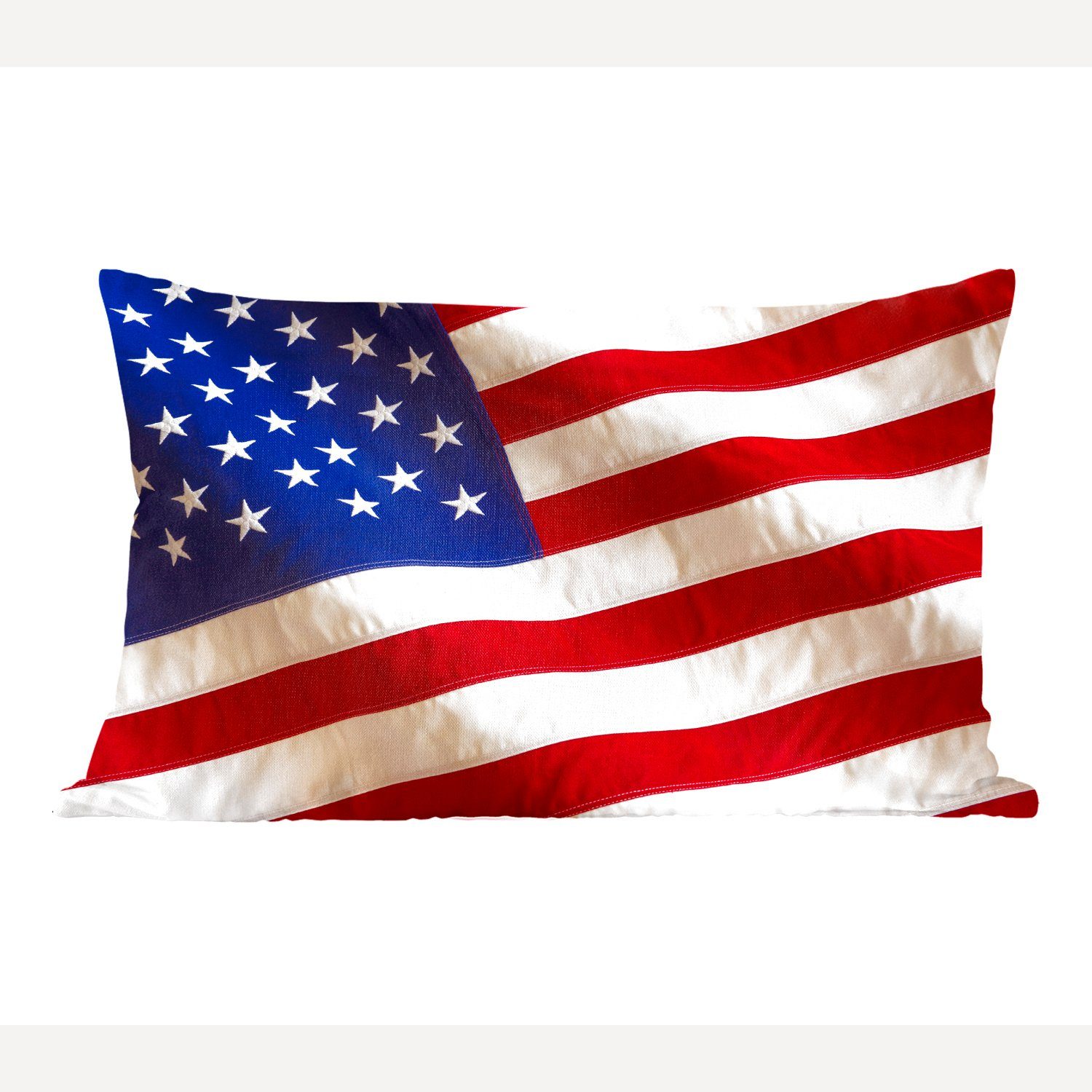 Flagge Nahaufnahme, Wohzimmer Dekokissen mit Dekokissen der Dekoration, Staaten, Vereinigten Füllung, Zierkissen, MuchoWow Schlafzimmer