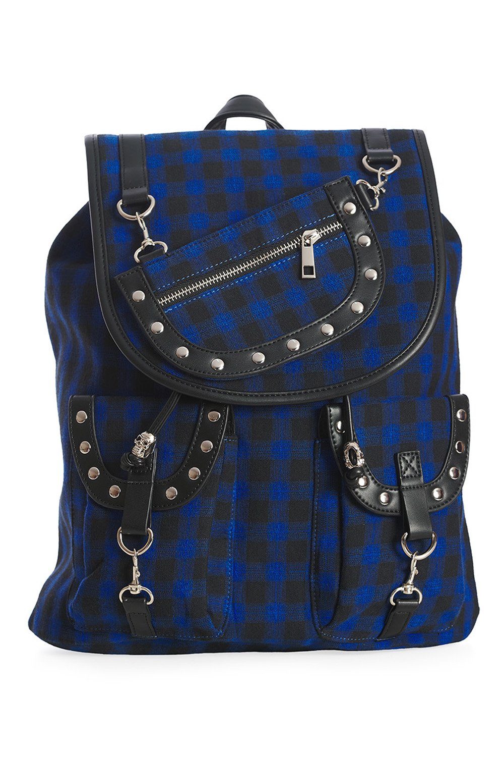 Banned Rucksack Yami Tartan Blau, Karo Schottenmuster