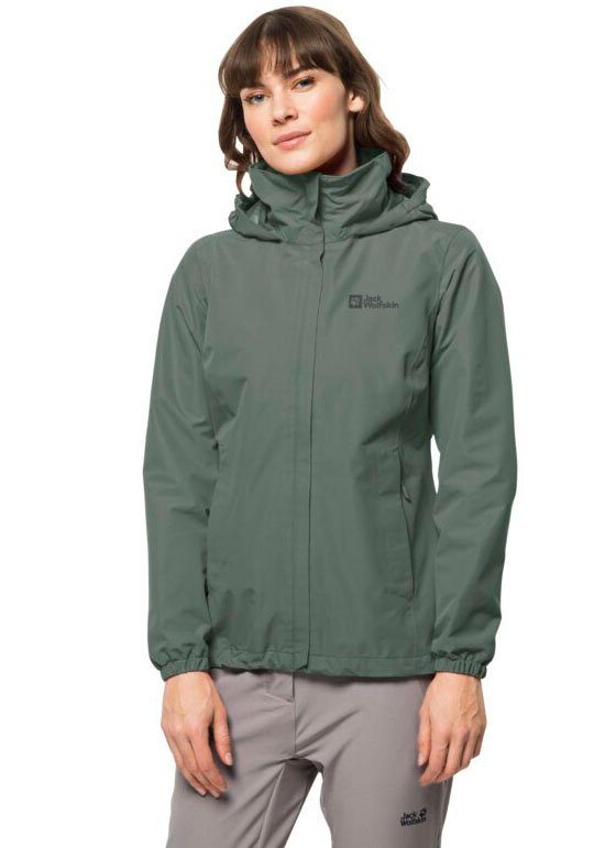 Jack Wolfskin Funktionsjacke STORMY POINT 2L JKT W mit verstaubarer Kapuze